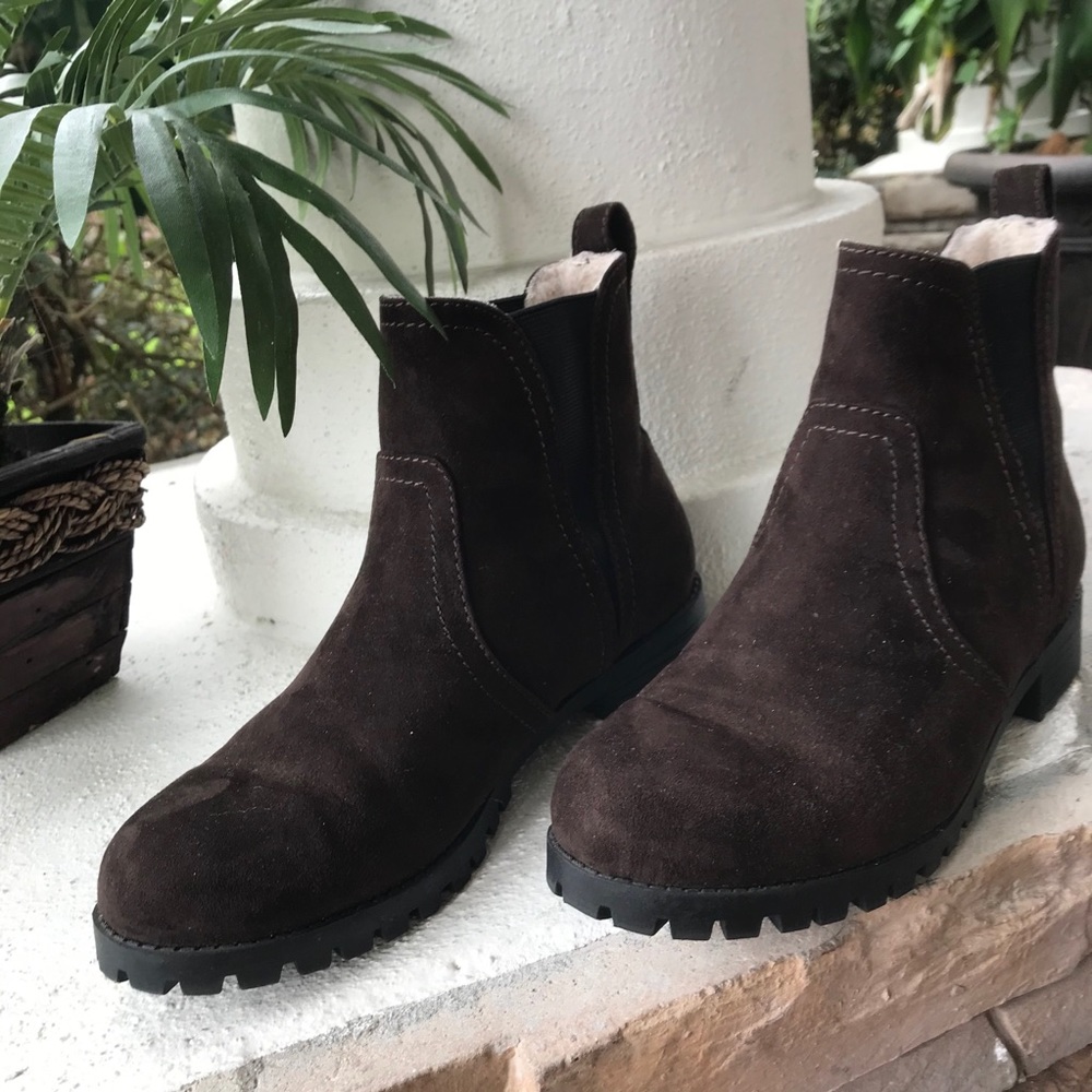 Chelsea Brown Winter Wool Suede Boots
